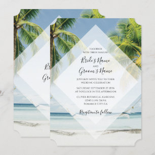 Invitation Cartons d'invitation de mariage Plage aux Palmiers