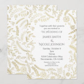 Invitation Cartons d'invitation de mariage rustiques aux feui (Devant / Derrière)