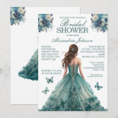Invitation Cartons d'invitation de mariage sarcelle pour une (Devant / Derrière)