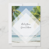 Invitation Cartons d'invitation de mariage sur la plage avec  (Dos)