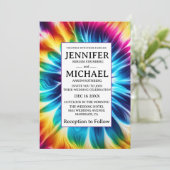 Invitation Cartons d'invitation de mariage tie-dye psychédéli (Debout devant)