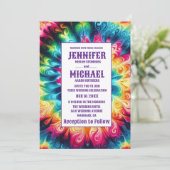 Invitation Cartons d'invitation de mariage tie dye psychédéli (Debout devant)