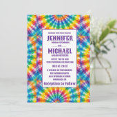 Invitation Cartons d'invitation de mariage tie dye psychédéli (Debout devant)