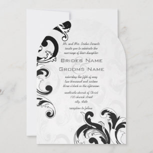 Invitation Cartons d'invitation de mariage Tourbillons Noirs