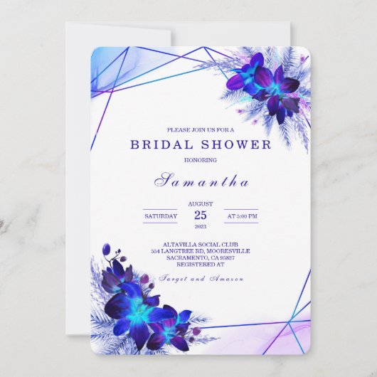 Invitation Cartons d'invitation de mariage turquoise violet (Devant)