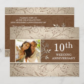 Invitation Cartons d'invitation de photos pour les 10 ans de  (Devant / Derrière)