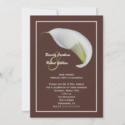 Invitation Cartons d'invitation de réception de mariage après (Devant)