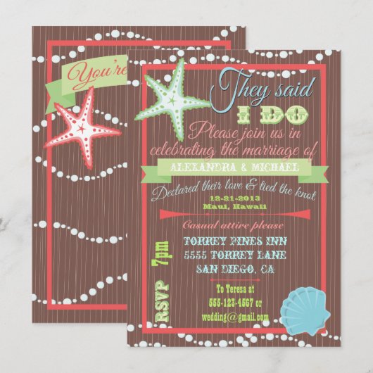 Invitation Cartons d'invitation de réception de mariage après (Devant / Derrière)