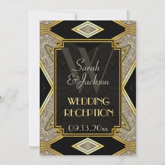 Invitation Cartons d'invitation de réception de mariage Art D (Devant)
