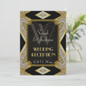 Invitation Cartons d'invitation de réception de mariage Art D (Debout devant)
