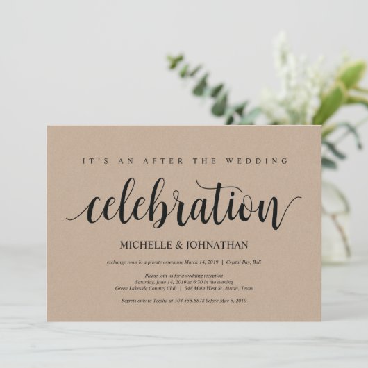 Invitation Cartons d'invitation de réception de mariage en fu (Debout devant)