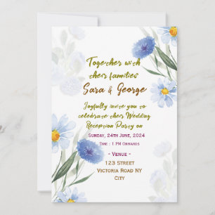 Invitation Cartons d'invitation de réception de mariage flora