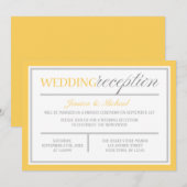 Invitation Cartons d'invitation de réception de mariage moder (Devant / Derrière)