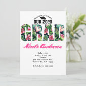 Invitation Cartons d'invitation de remise de diplômes Fleur t (Debout devant)
