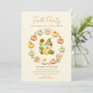 Invitation cartons d'invitation de Thanksgiving à motif flora
