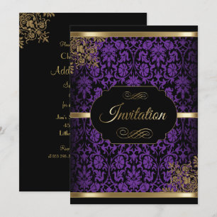 Invitation Cartons d'invitation DIY pour fête à motifs damass