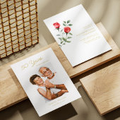 Invitation Cartons d'invitation dorés pour 50e anniversaire a