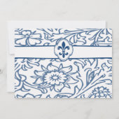 Invitation Cartons d'invitation élégants bleu blanc à fleur d (Dos)