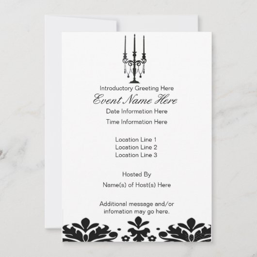 Invitation Cartons d'invitation élégants de candélabre (Devant)