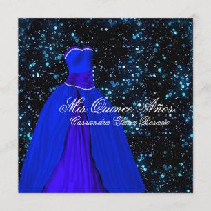 Invitation Cartons d'invitation élégants de couleur bleu roya