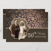 Invitation Cartons d'invitation élégants de couleur marron vi (Devant / Derrière)