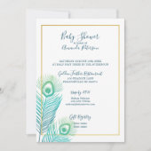 Invitation Cartons d'invitation élégants en or pour Baby Show (Devant)