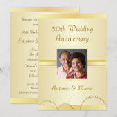 Invitation Cartons d'invitation élégants en or pour fête du 5 (Devant / Derrière)