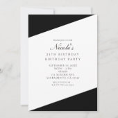 Invitation Cartons d'invitation élégants et chics noir et bla (Devant)