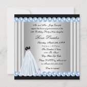 Invitation Cartons d'invitation Elégants Perle Bleu Bébé pour (Dos)