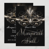Invitation Cartons d'invitation élégants pour bal masqué (Devant / Derrière)