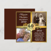 Invitation Cartons d'invitation élégants pour le 40e annivers (Devant / Derrière)