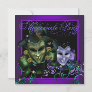 Invitation Cartons d'invitation élégants pour soirée masquée 