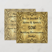 Invitation Cartons d'invitation élégants pour un 50ème annive (Devant / Derrière)
