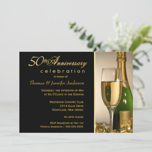 Invitation Cartons d'invitation élégants pour une fête d'anni (Debout devant)