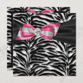 Invitation Cartons d'invitation élégants rose à rayures pour  (Devant / Derrière)