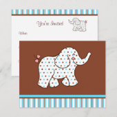 Invitation Cartons d'invitation Éléphant Bébé (Devant / Derrière)