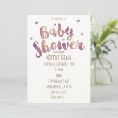Invitation Cartons d'invitation Faux Or Bronze pour Baby Show (Debout devant)