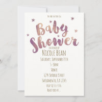 Cartons d'invitation Faux Or Bronze pour Baby Show
