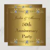 Invitation Cartons d'invitation Fête d'anniversaire 50 ans (Devant / Derrière)