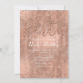 Invitation Cartons d'invitation Fête d'anniversaire Rose Gold (Devant)