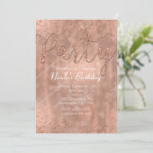 Invitation Cartons d'invitation Fête d'anniversaire Rose Gold (Debout devant)