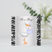 Invitation Cartons d'invitation Fille pour Baby Shower Blue S (Debout devant)