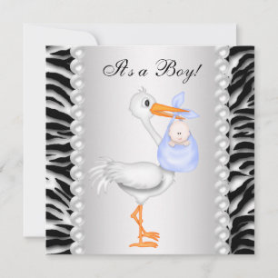 Invitation Cartons d'invitation Fille pour Baby Shower Blue S