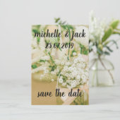 Invitation Cartons d'invitation Fleur Blanche Florale Enregis (Debout devant)