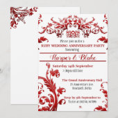 Invitation Cartons d'invitation Floral Ruby 40ème Anniversair (Devant / Derrière)