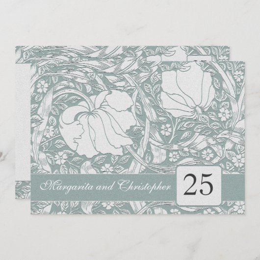 Invitation Cartons d'invitation floraux pour les noces d'arge (Devant / Derrière)