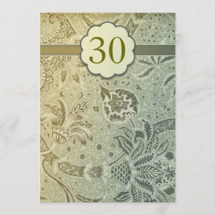 Invitation Cartons d'invitation floraux verts pour 30 ans de 