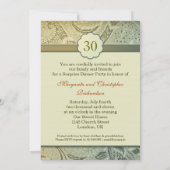 Invitation Cartons d'invitation floraux verts pour les 30 ans (Dos)