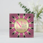 Invitation Cartons d'invitation funky rose paon pour la Saint (Debout devant)