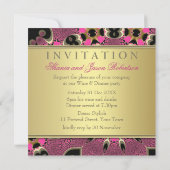 Invitation Cartons d'invitation funky rose paon pour la Saint (Dos)